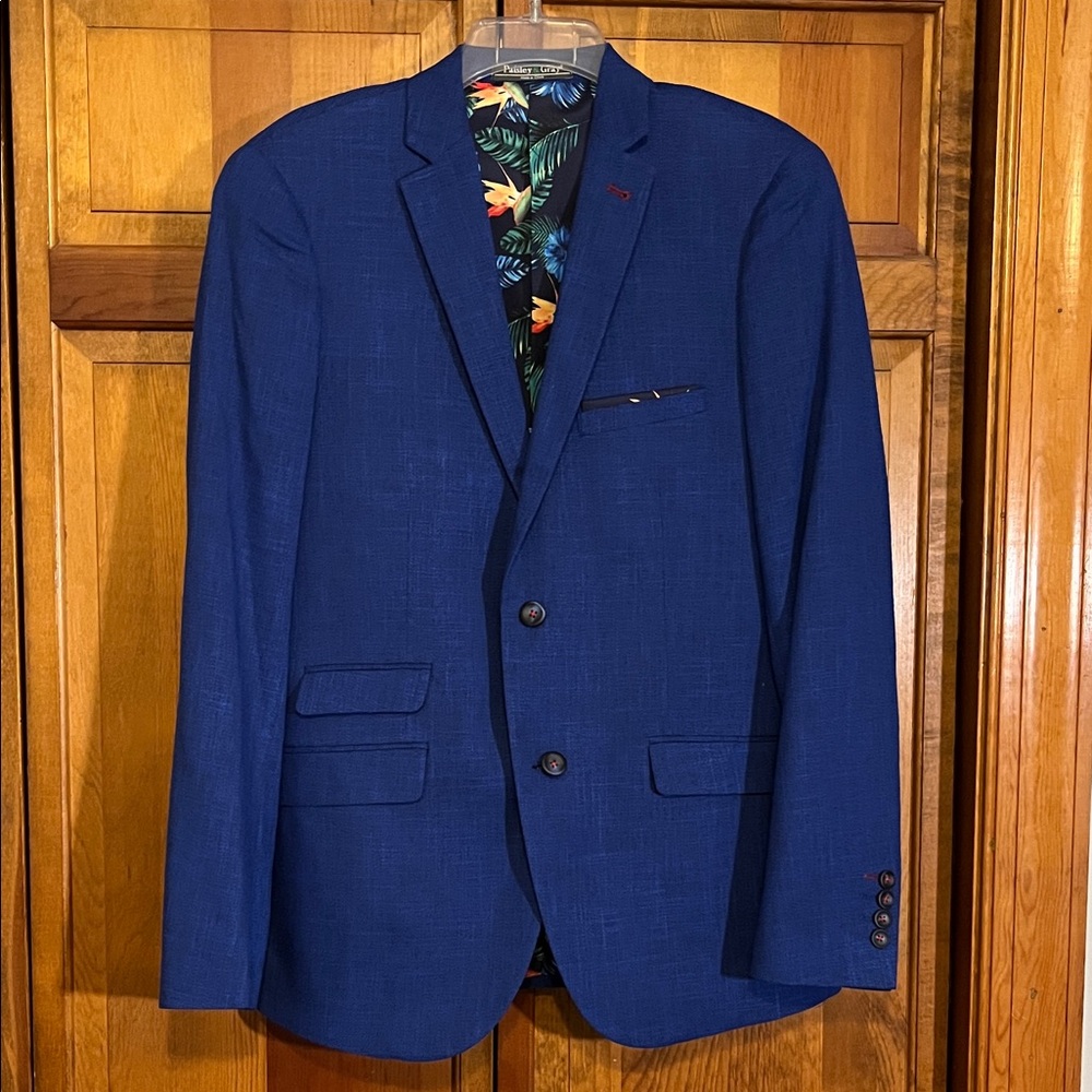 Paisley & Gray Royal Blue Blazer with Tropical Lining and slacks